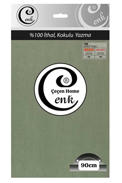 ÇEÇEN HOME وشاح قطني عالي الجودة معطر بحروف مطرزة بلون أخضر 90 سم
