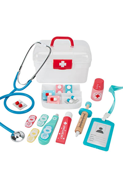 IQ Toys Trusă medicală, 17 piese, stetoscop similar cu unul real, 18 x 12 x 12 cm