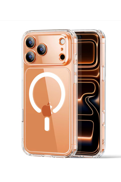 WaltStore Husă transparentă din silicon pentru iPhone 17 Pro Max, MagSafe, protecție pentru camere