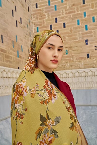 ED Scarf Mustard Leyha Wool Silk Shawl