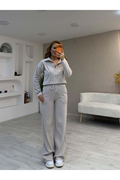 İrka Moda Dik Yaka Yarım Fermuarlı Selanik Takım