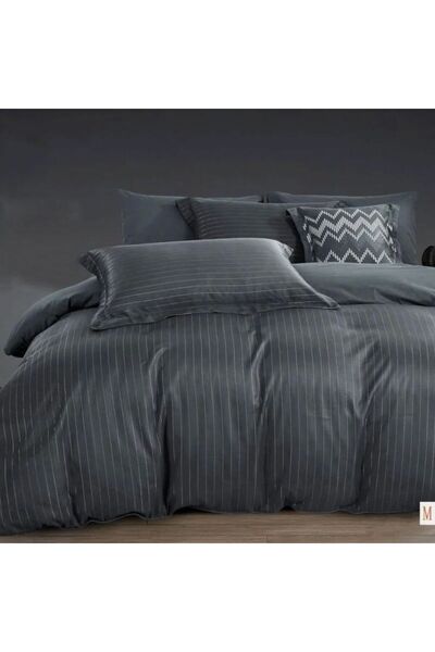 Reiashn Tinsel Secura 100% Cotton Bedding Set, Gray, 8 Pieces, Summer Double
