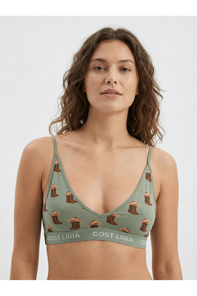 GOST LİRİA - Cowboy Patterned Women's Bralette