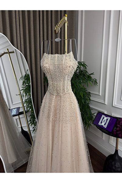 ADORA فستان سهره تل كلوش تطريز لول زركون (يرجى اختيار القياس بعنايه لتجنب الا...