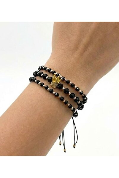 Handmade Bratara De Lux Reglabila cu Bile si Coroana Set 3 buc