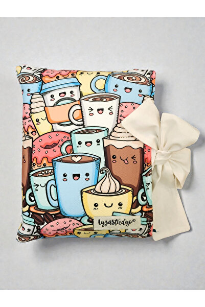 Ayza Stüdyo غلاف كتاب برباط بنمط القهوة اللطيف - منظم للأجهزة اللوحية والإكسس...