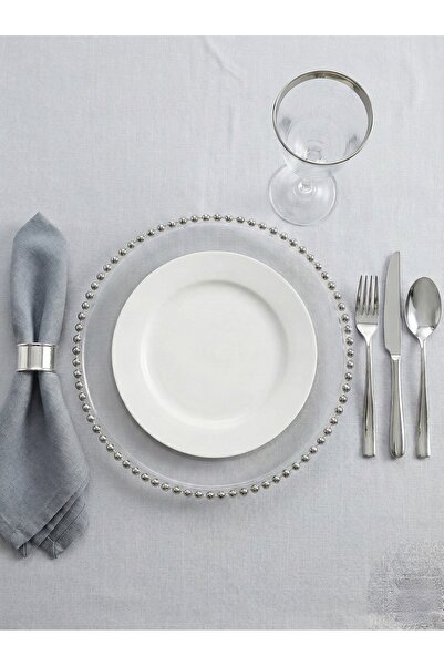 Le Paon 6'lı Set Gümüş İncili Supla Takımı 30 cm Kırılmaz Polikarbon Şeffaf A...