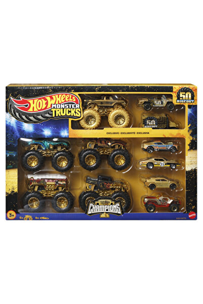 mattel Hot wheels monster truck 50 bigfoot σετ 11 πρωταθλητών τροπαίων οχημάτων