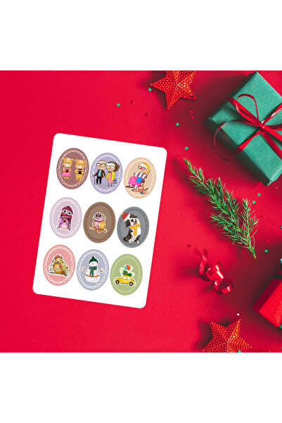 Fatofotofan مجموعة ملصقات تغليف هدايا رأس السنة الجديدة 3 صفحات