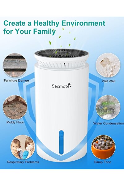 OEM Ηλεκτρικός Αφυγραντήρας 2000 ml Διπλός Ημιαγωγός Εξαιρετικά Αθόρυβος για 50 m²