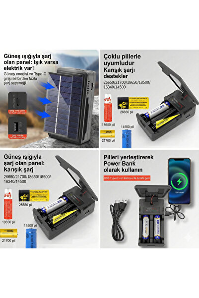 Goldorion Güneş Enerjili Pil Şarj Aleti ve Taşınabilir Güç Kaynağı - Tuşlu Telefonlar İçin İdeal Şarj Çözümü