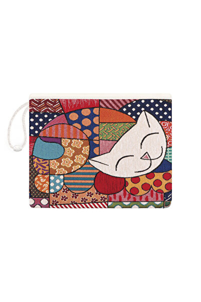 Bursa İpek Cat Pattern Tapestry Handbag