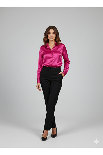 MOVA MODA Saten gömlek pembe