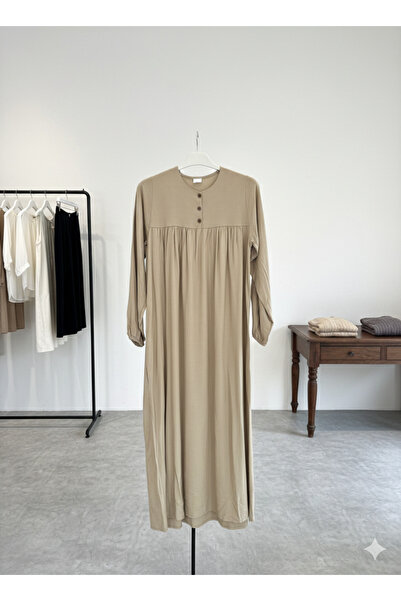 fariza tekstil Ίσιο φόρεμα από βισκόζη με ρόμπα