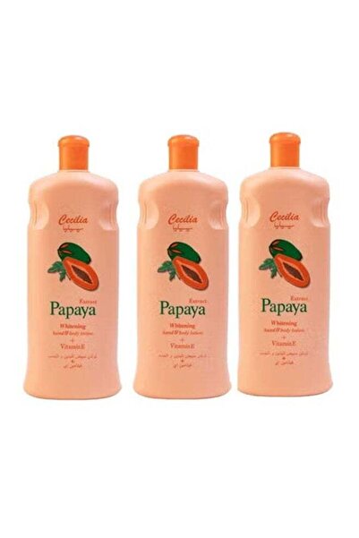 Cecilia كريم تبييض اليدين والجسم بالبابايا البرتقالي 600 مل (عبوة من 3 قطع)