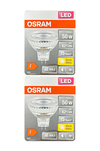 Avarson (2 Adet) Ledvance 12Volt 6,5W (50W) Sarı (2700K) GU5.3 Duylu (İğne Ba...