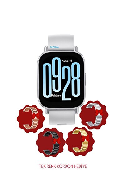 Xiaomi Redmi Watch 5 Active Silver Akıllı Saat Gümüş (Xiaomi Türkiye Garantili)+Çelik Kordon Hediyeli