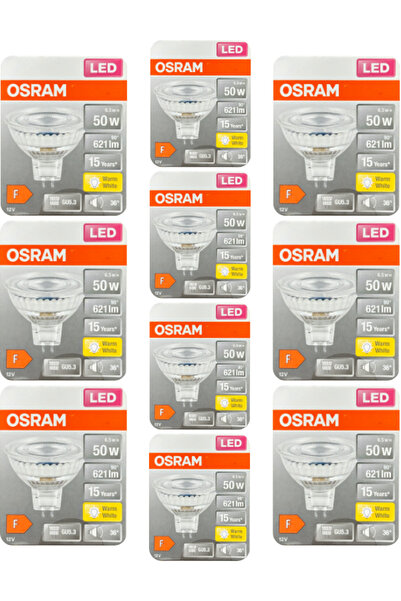 Avarson (10 Adet) Ledvance 12Volt 6,5W (50W) Sarı (2700K) GU5.3 Duylu (İğne Bacak) Led Spot Ampul