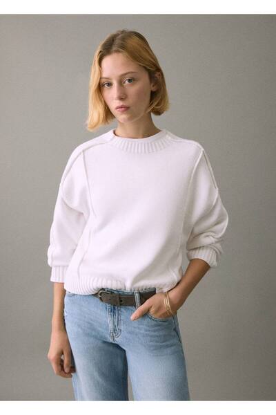 Mango Teen Dikişli triko kazak