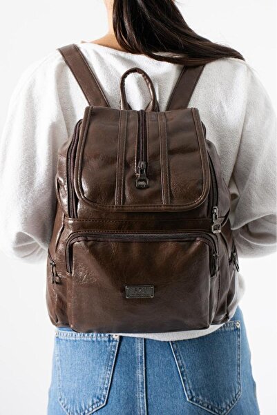 Baginn Y.S.Leather Women's Backpack Vegan Leather Backpack 30*20 cm Soft Text...