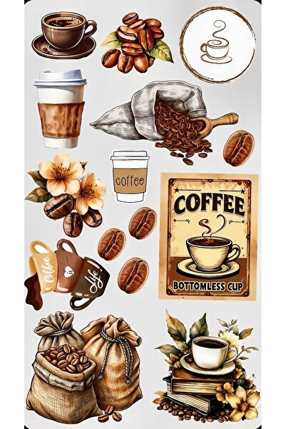 BENİMSER REKLAM مجموعة ملصقات ذات طابع القهوة – 22x30 سم |   ملصقات ريترو وبا...