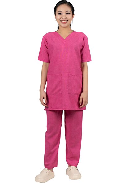 ABSHIR Professional Housemaid/Khadama/Nanny Uniform Set, V-Neck Tunic with Sh...