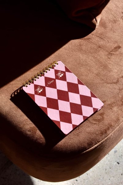 Paper Lab Studio Paper Lab Pink & Red Plaid Spiral Notebook (A6)