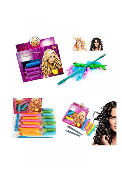 Generic بكرات شعر ماجيك ليفيراج باللون الأخضر/الأزرق/الأصفر