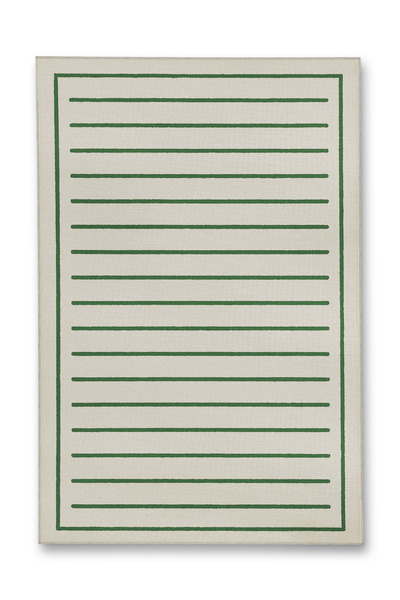Rugs Modern Halı MOSSO Bej Temalı Yeşil Çizgili Şerit Desenli Dokuma Taban Mo...