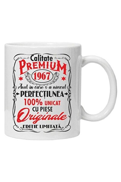 CRD PRINT Cană personalizată „Calitate premium” 1967, CRD PRINT, 330ml, albă