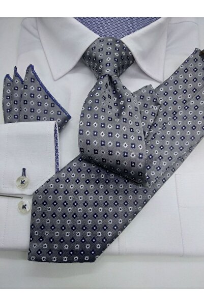 Gutiero ربطة عنق كلاسيكية منقوشة باللون الرمادي