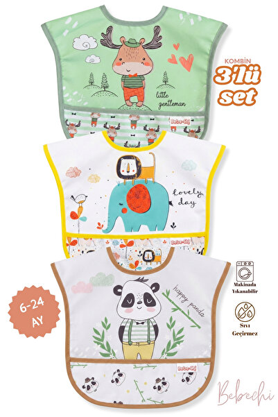 Bebechi 3 Lü Kombin(GEYİK-ASLAN-PANDA) Set (SIVI GEÇİRMEZ) Aktivite ve Cepli ...