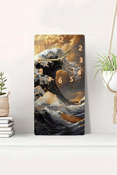 kutuTR 3D Looking Flying Dandelion Patterned 2D Uv Printing Mdf Wall Clock – 20X40 Cm-Dts112