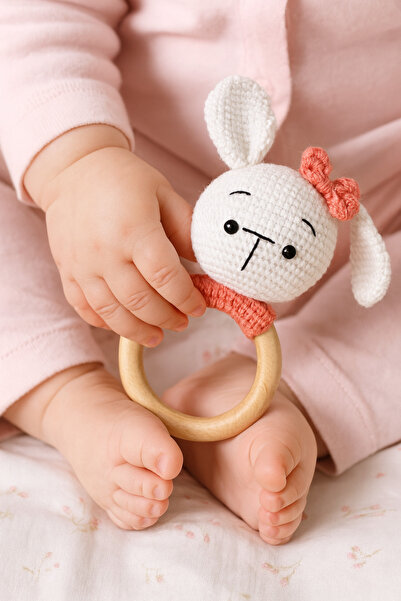 Homesinti El Yapımı Çıngırak & Diş Kaşıyıcı | Organik Ahşap Bebek Oyuncağı | ...