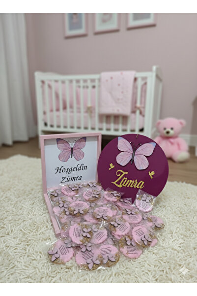 Home Mevlüt yenidoğan hediyelik 25 adet bebek magneti kapı süsü çikolata 32 a...