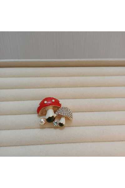 Store Mantar ve taş detaylı broş