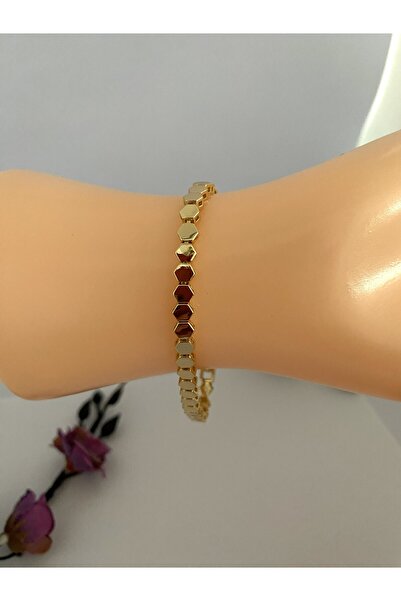 DEFİDA AKSESUAR Pullu Gold Bileklik