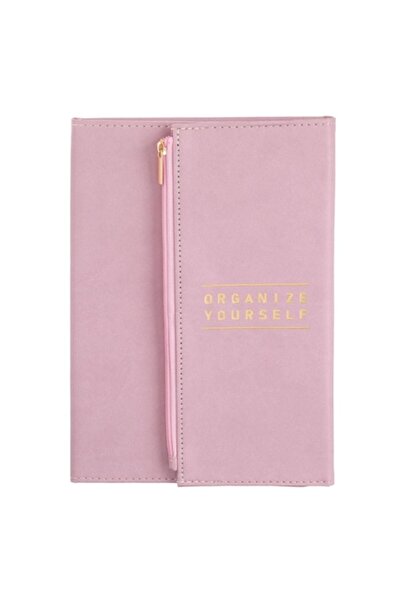 OEM A5 Pink Agenda with Snap & Zipper Case - 96 Sheets