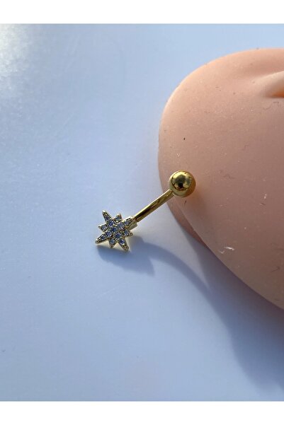 kurukafagift Çelik Göbek Piercing Kuzey Yıldızı Figürlü Minimal Model