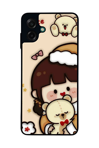 Aksel Kılıf متوافق مع هاتف سامسونج جالاكسي A07 مطبوع ، أسود غير لامع، سيليكون...