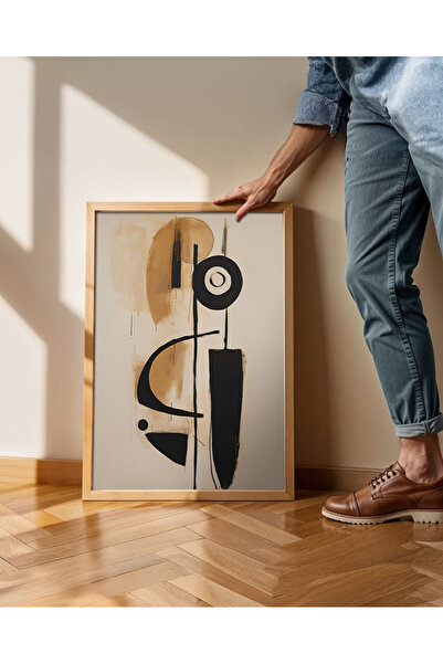 alphobitasarım Combinație dinamică de tonuri pământii și figuri negre puterni...