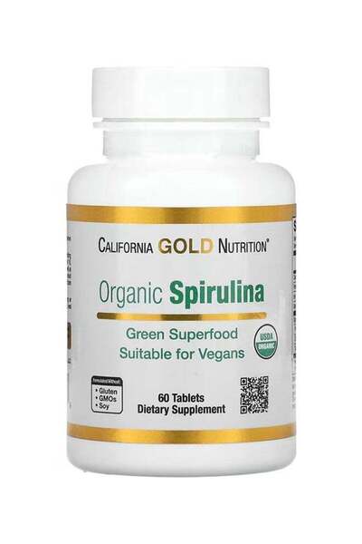 California Gold Nutrition Organic Spirulina Supplement, 60 Tablets