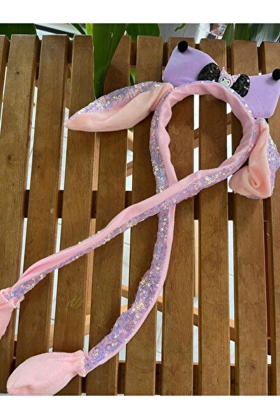 C&On Design Kulakları Hareket Eden Peluş Kuromi Kulaklık Taç Pembe