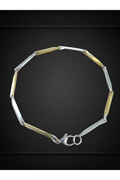 Tasarım سوار فولاذي من التيتانيوم موديل ميلون فلات 2 ملم 22 سم ذهبي أصفر فضي