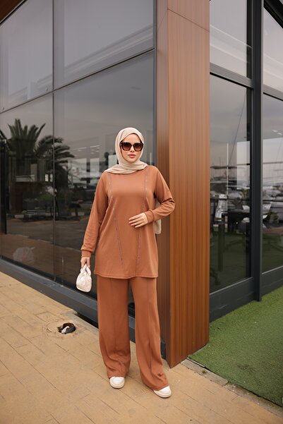 MİMİ Luxury Wear Women's Tracksuit Set Double Set Stone Detail