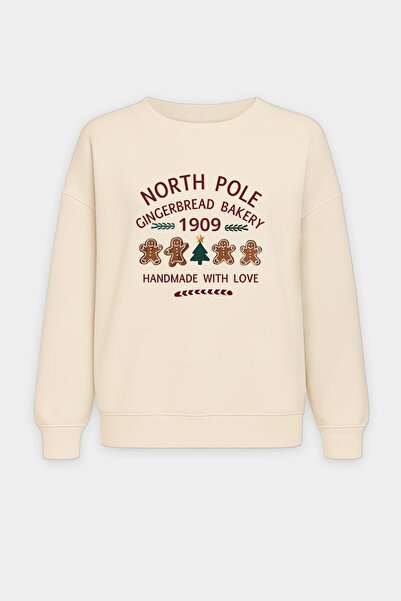 Monila Women's Premium Fabric Fleece-Lined New Year Themed Oversized Sweatshirt