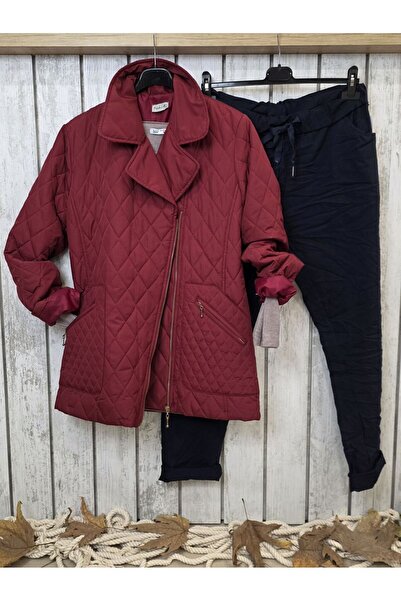 pudubutik Quilted Coat Burgundy