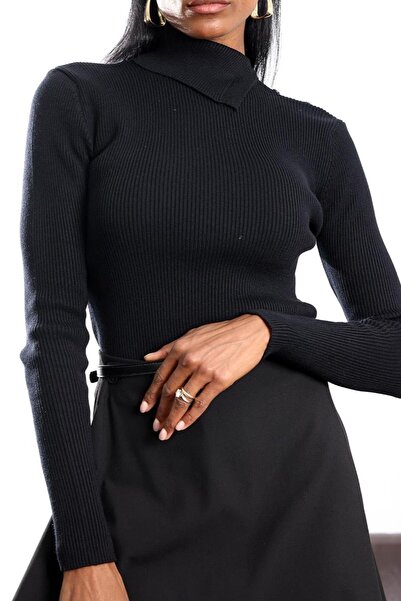 Suziş Fishman Collar Sweater with Buttons on the Collar Cr4110