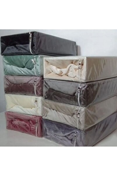 Reiashn شرشف مطاط هوم مخمل لون بنفسجي شتوي مفرد ونصف 30+200*cm 150