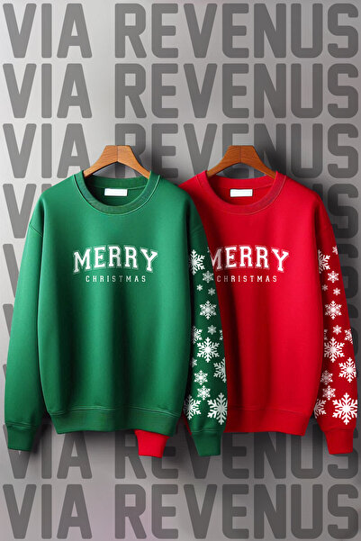 Vordevia Весела Коледа и Нова година Яка с принт Zero Neck 3-нишка Суитшърт с...